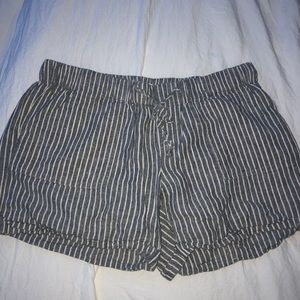 Gray and White Striped Shorts Size M